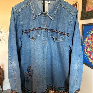 Venezia Denim Jacket with Colorful Embroidery